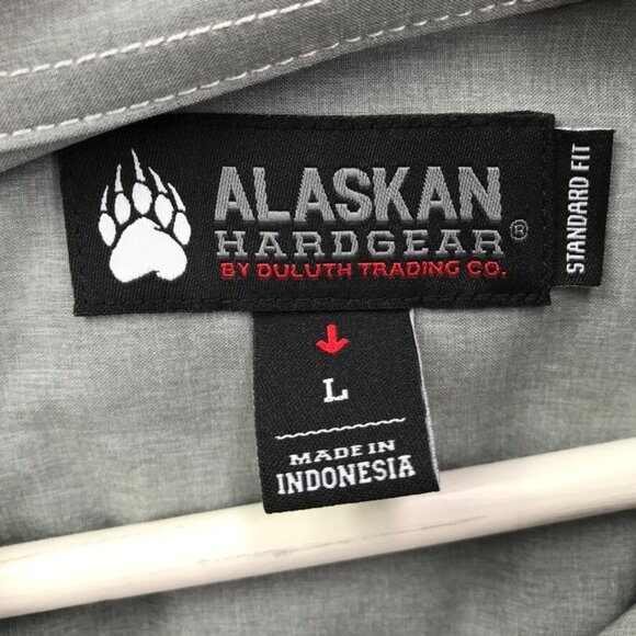 ALASKAN HARDGEAR Duluth Mens Size LARGE Gray Bush Pilot Long Sleeve Shirt - Picture 7 of 16